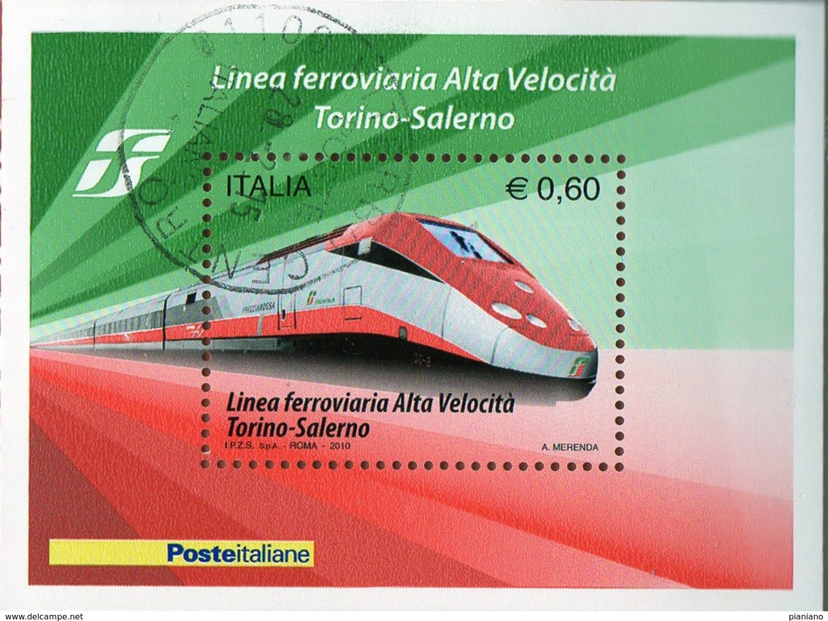 PIA  -  ITALIA  -  2010  : Completamento Della Linea Ferroviaria Ad Alta Velocità Torino-Salerno  -   (SAS  Bf  64) - Blocchi & Foglietti