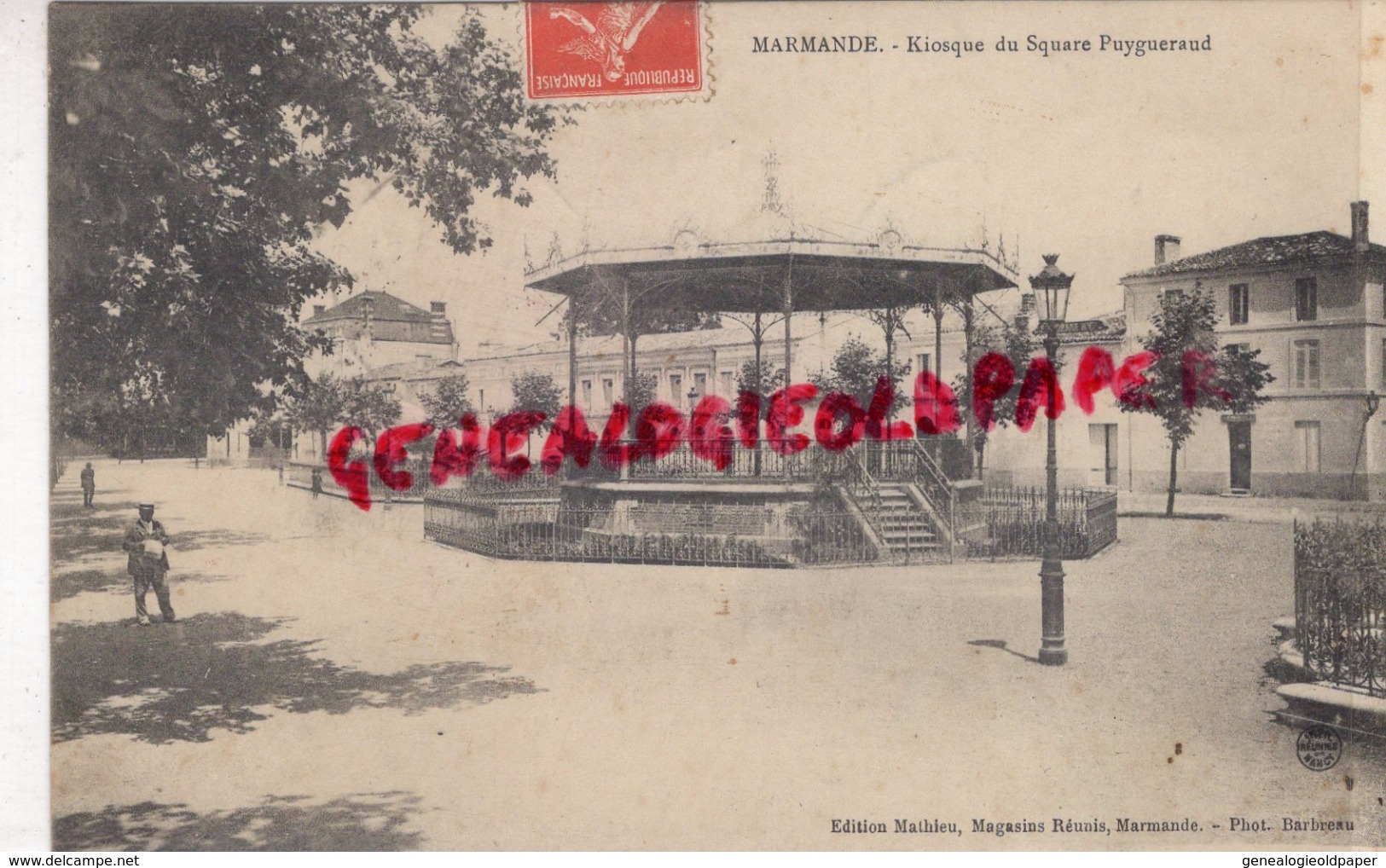 47 - MARMANDE - KIOSQUE DU SQUARE PUYGUERAUD- 1908 - Marmande