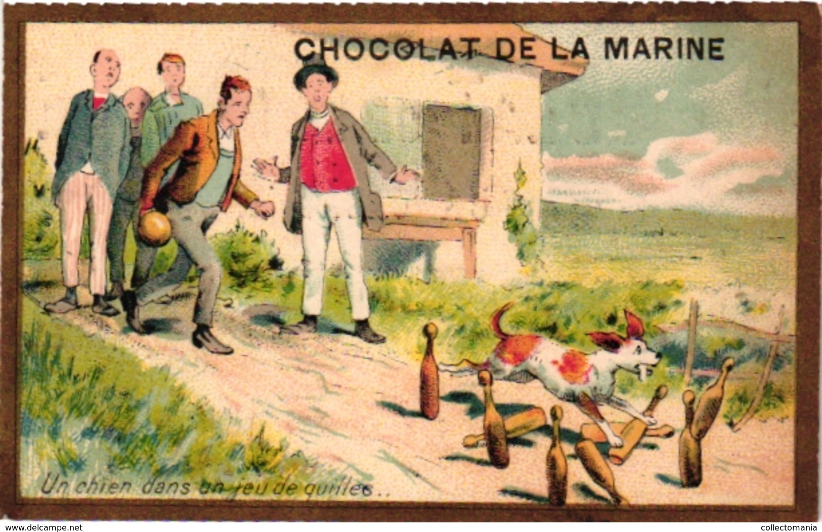 3 Cards C1900 Pub Chocolat De La Marine Imp Romanet Phares De La Bastille  Jeu De Quilles  Kittles  Kegelspel   Litho - Sonstige & Ohne Zuordnung