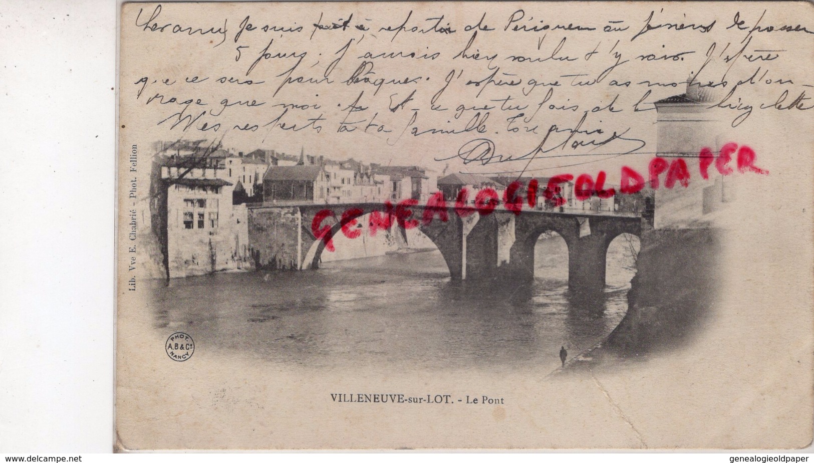 47 - VILLENEUVE SUR LOT -  LE PONT DE PIERRE - CARTE PRECURSEUR - Villeneuve Sur Lot