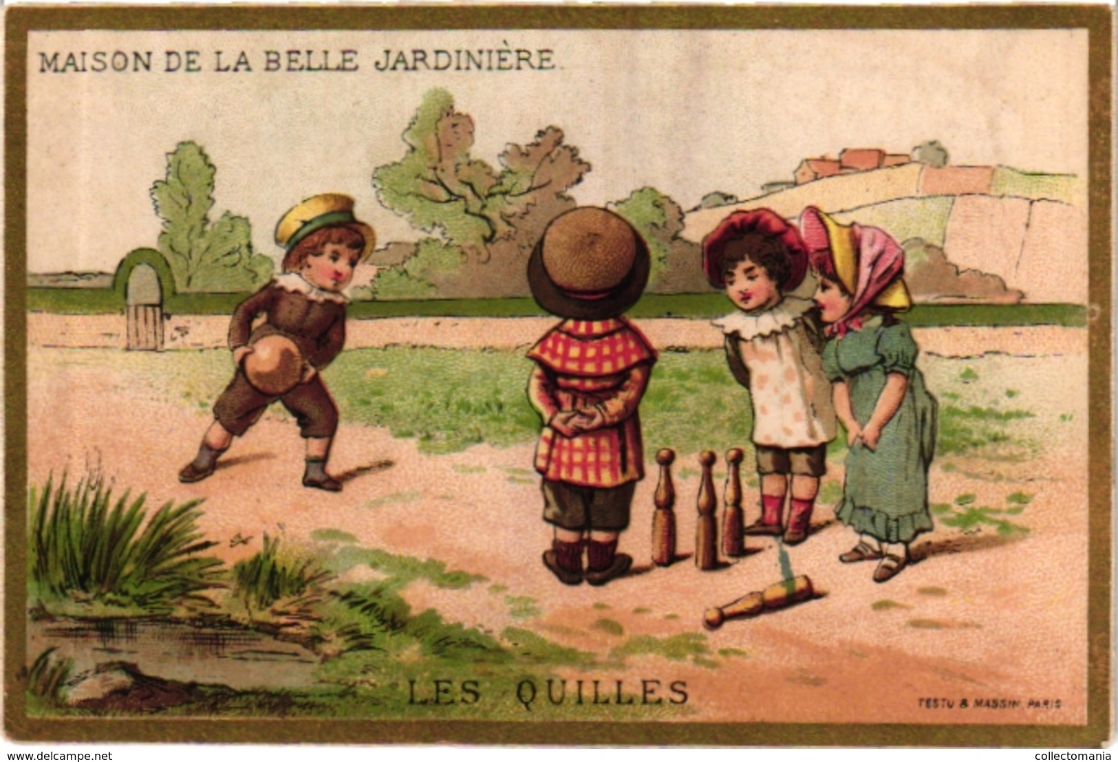 3 Cards C1900 Pub Belle JARDINIERE Imp Testu  Paradis De Dames ChocDevinck  Jeu De Quilles  Kittles  Kegelspel Keglen - Otros & Sin Clasificación