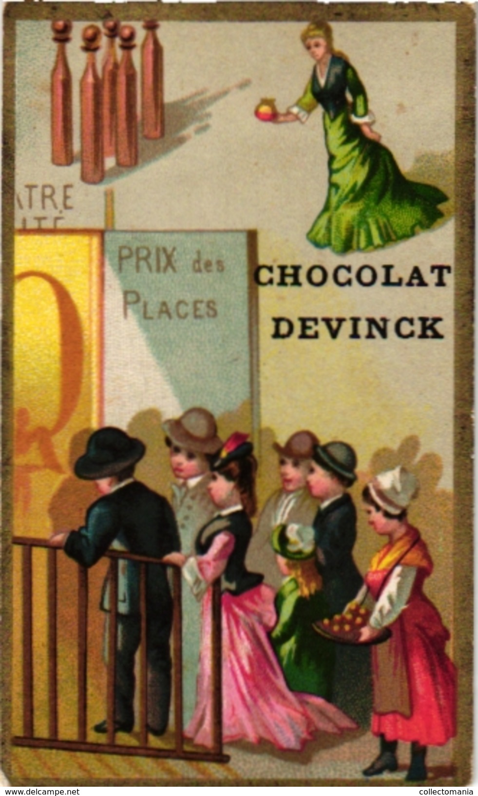 3 Cards C1900 Pub Belle JARDINIERE Imp Testu  Paradis De Dames ChocDevinck  Jeu De Quilles  Kittles  Kegelspel Keglen - Altri & Non Classificati