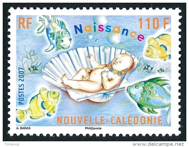 NOUV.-CALEDONIE 2007 - Yv. 1031 **   Faciale= 0,92 EUR - Naissance. Coquille Et Poissons  ..Réf.NCE23707 - Neufs