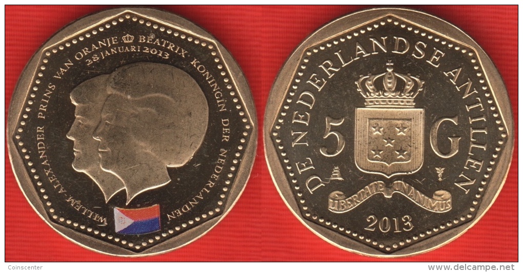 Netherlands Antilles 5 Gulden 2013 "Sint Maarten Flag" UNC - Antillas Neerlandesas