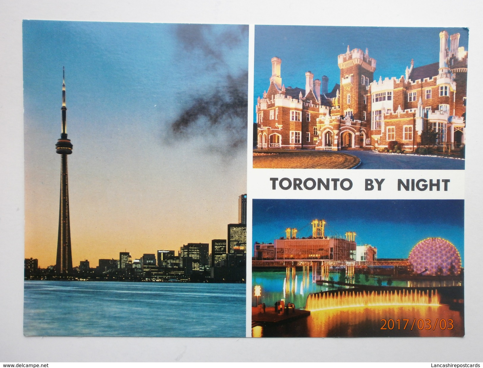 Postcard Toronto By Night Ontario Canada CN Tower Casa Loma Hotel By John Hinde My Ref B2509 - Toronto
