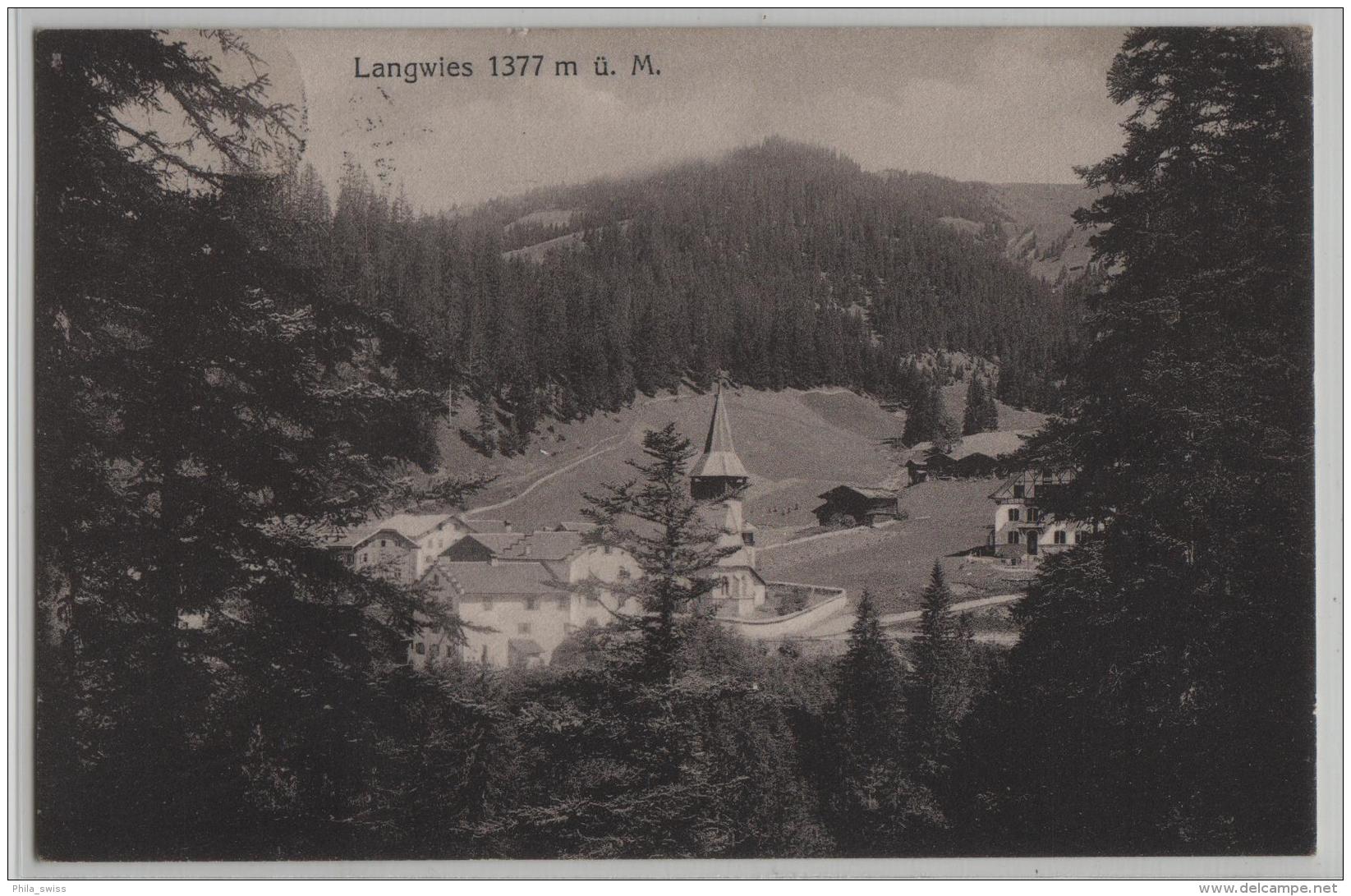 Langwies (1377 M) Kirche - Photo: R. Zinggeler - Langwies