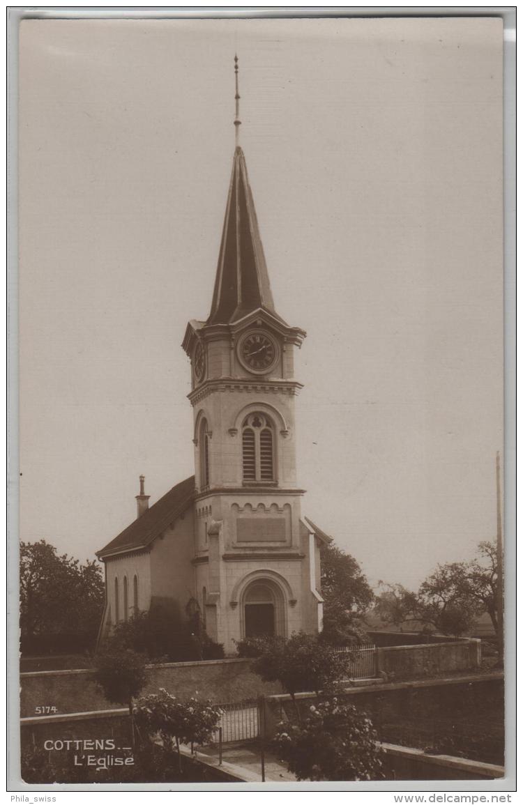 Cottens - L'Eglise - Photo: Perrochet No. 5174 - Cottens
