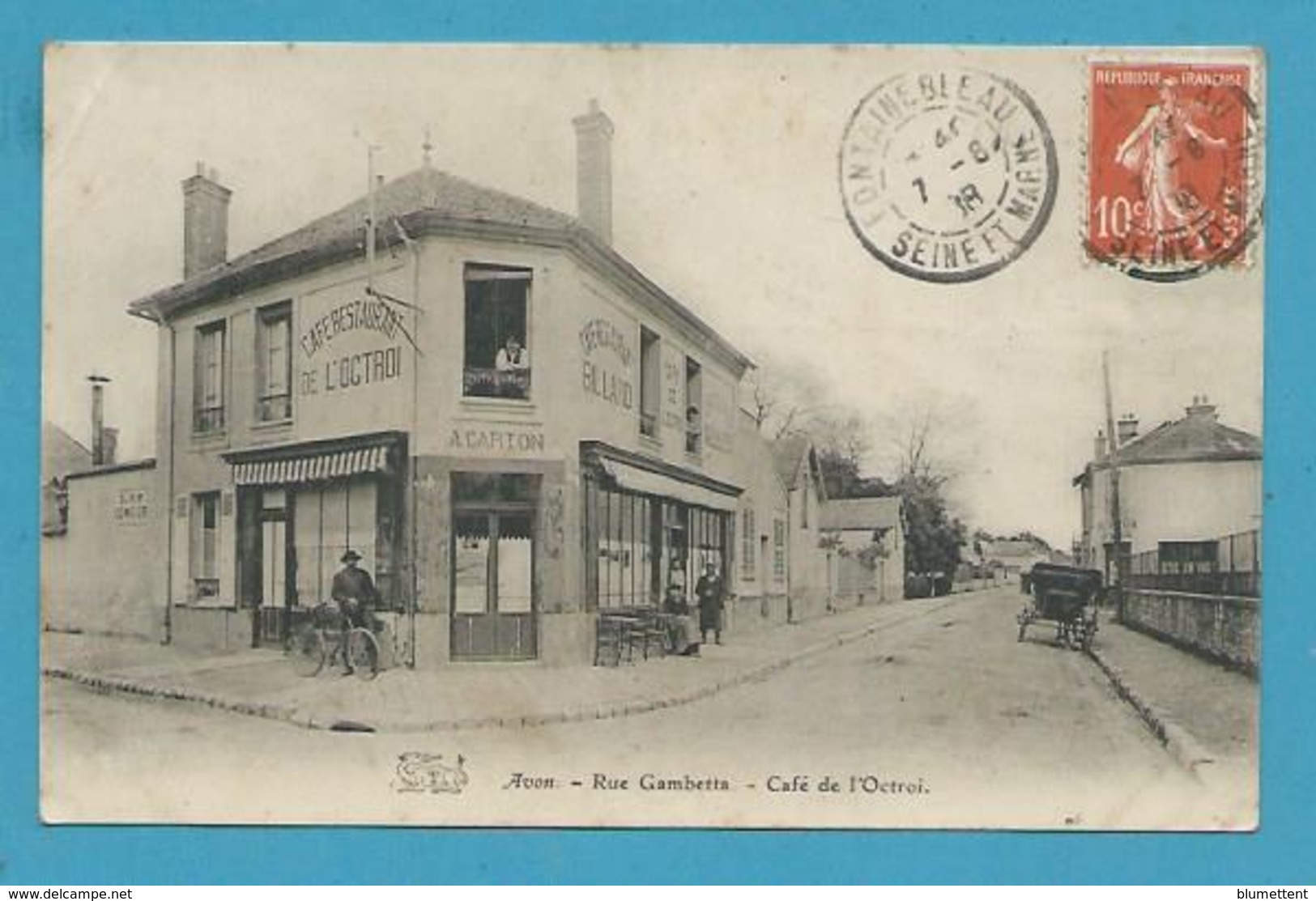 CPA Rue Gambetta Café De L'Octroi AVON 77 - Avon