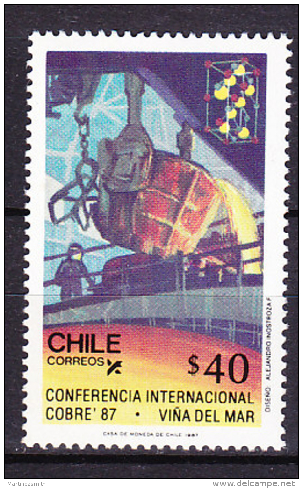 Chile - Chili 1987 Yvert 828, Cobre 87, International Conference Of The Copper Producers Countries  - MNH - Chili