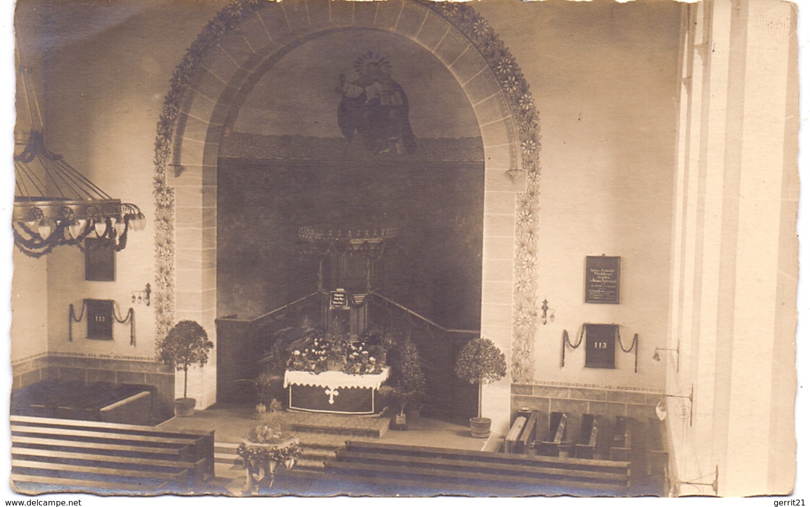 5220 WALDBRÖL, Evangelische Kirche, Innenansicht, Photo-AK - Waldbröl