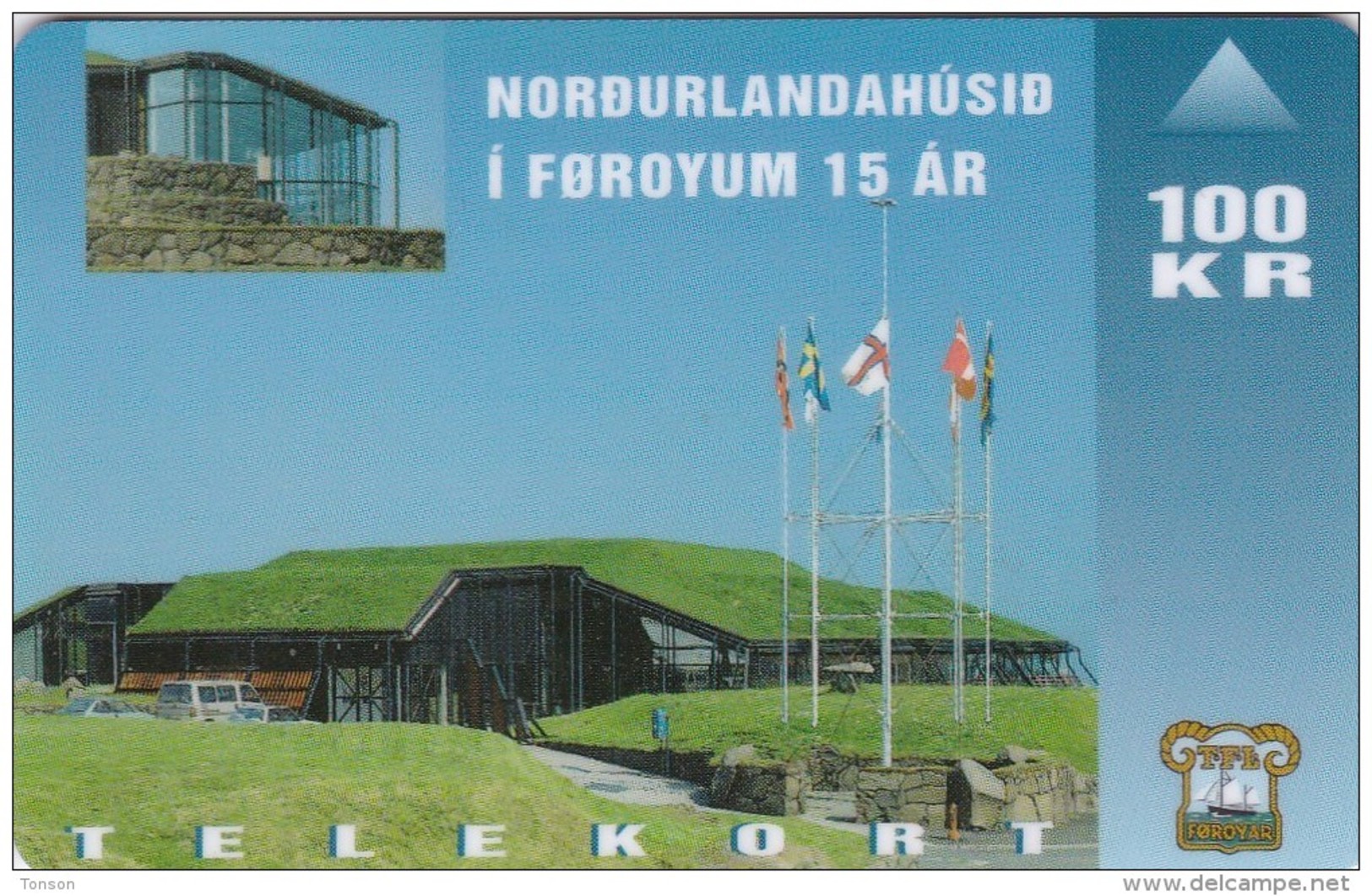 Faroe Islands, OD-018, Nordic House 15 Year, Mint Only 15.000, 2 Scans. - Islas Faroe