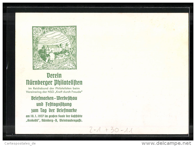 CPA Entier Postal, Tag Der Briefmarke 1937, Reichsbund Der Philatelisten - Briefmarken (Abbildungen)