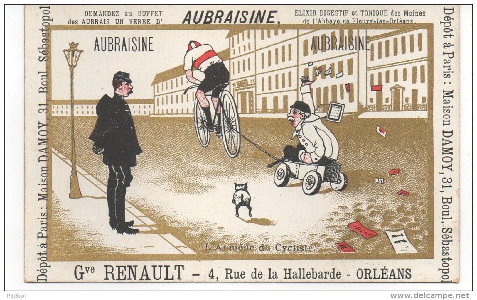 AUBRAISINE - L'aumône Du Cycliste - Gve RENAULT - ORLEANS - Altri & Non Classificati