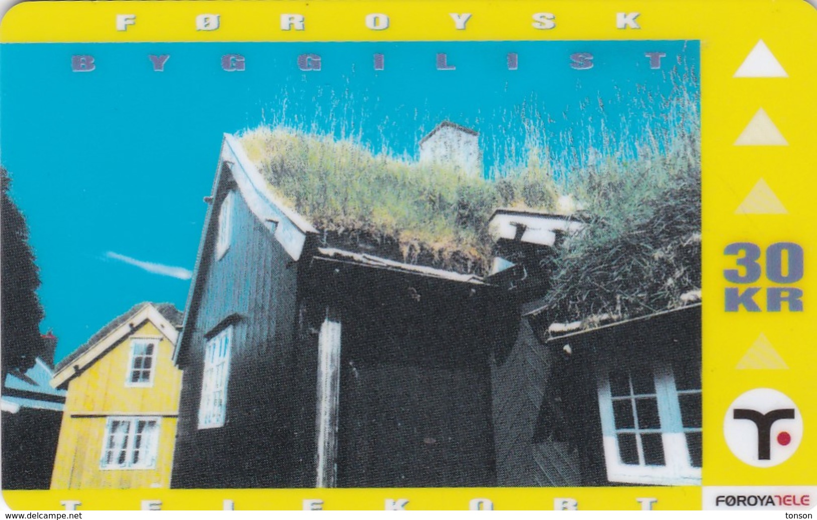 Faroe Islands, OD-020,  30 Kr , Faroese Architecture, Reyn, 2 Scans. - Islas Faroe