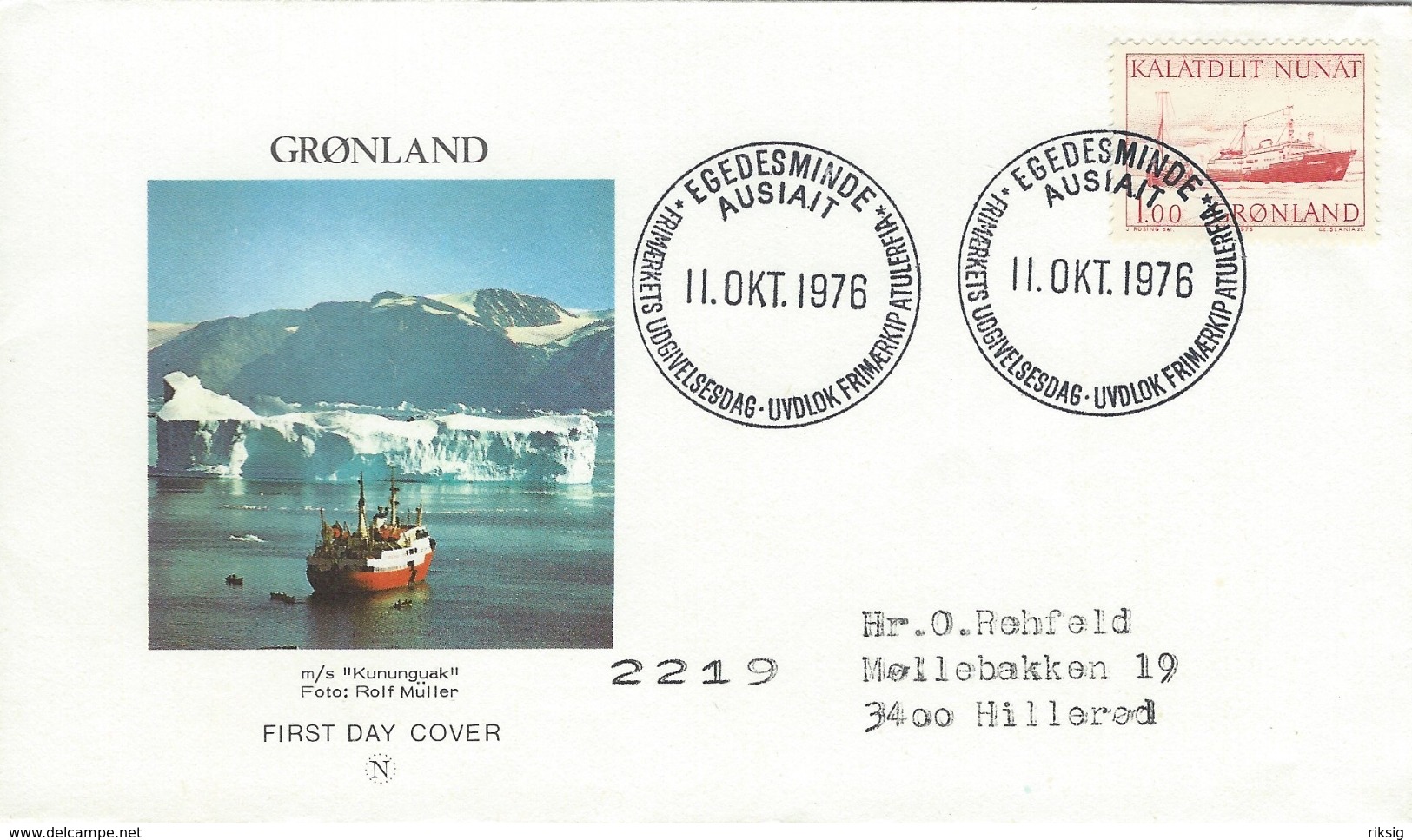 Greenland - Postmark   Egedesminde - Ausiait  Fdc. 11-10 1976   H-1057 - Marcofilia