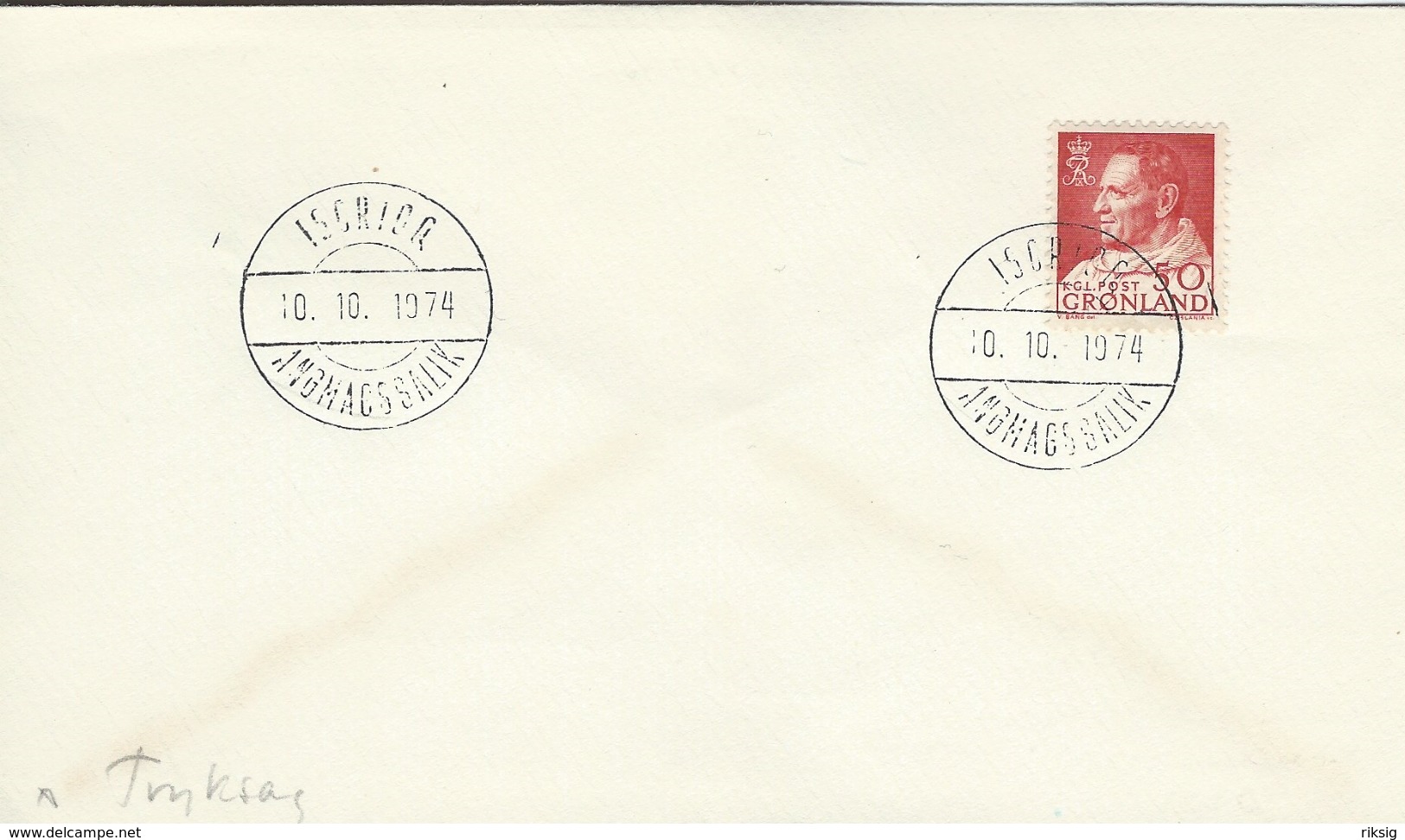 Greenland - Postmark   Isortoq  Angmagssalik 10 -10 - 1974   H-1066 - Poststempel