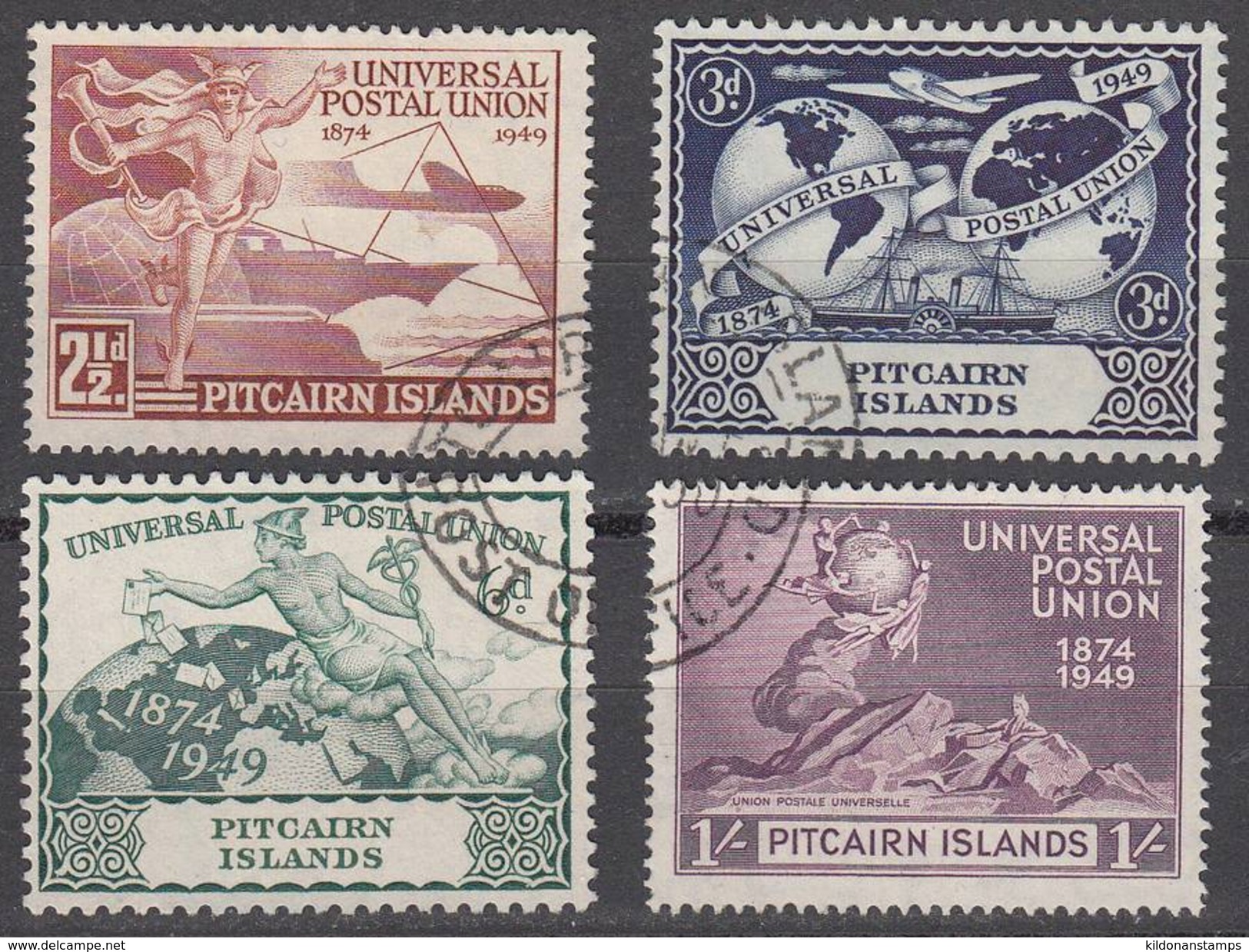 Pitcairn Islands 1949 UPU Cancelled, Sc# 13-16 - Pitcairn