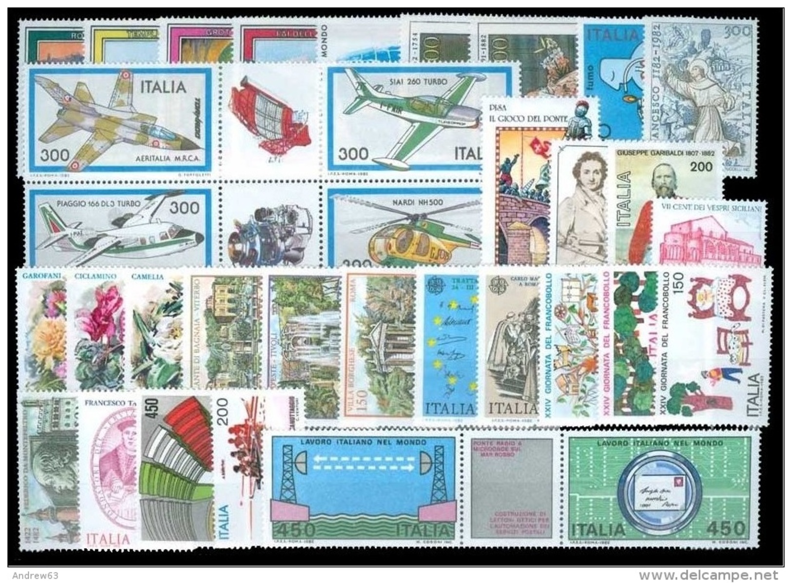 ITALIA REPUBBLICA - 1982 - Annata Completa - 34 Valori - Complete Year - ** MNH/VF - Années Complètes