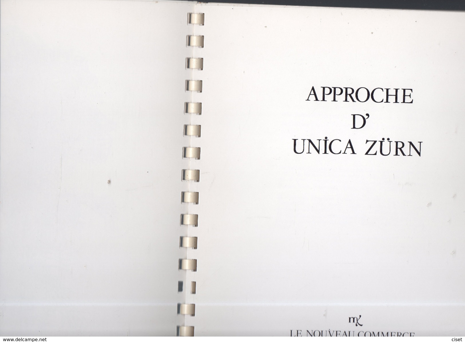 LIBRO APPROCHE D'UNICA ZURN LA NOUVEAU COMMERCE - Otros & Sin Clasificación