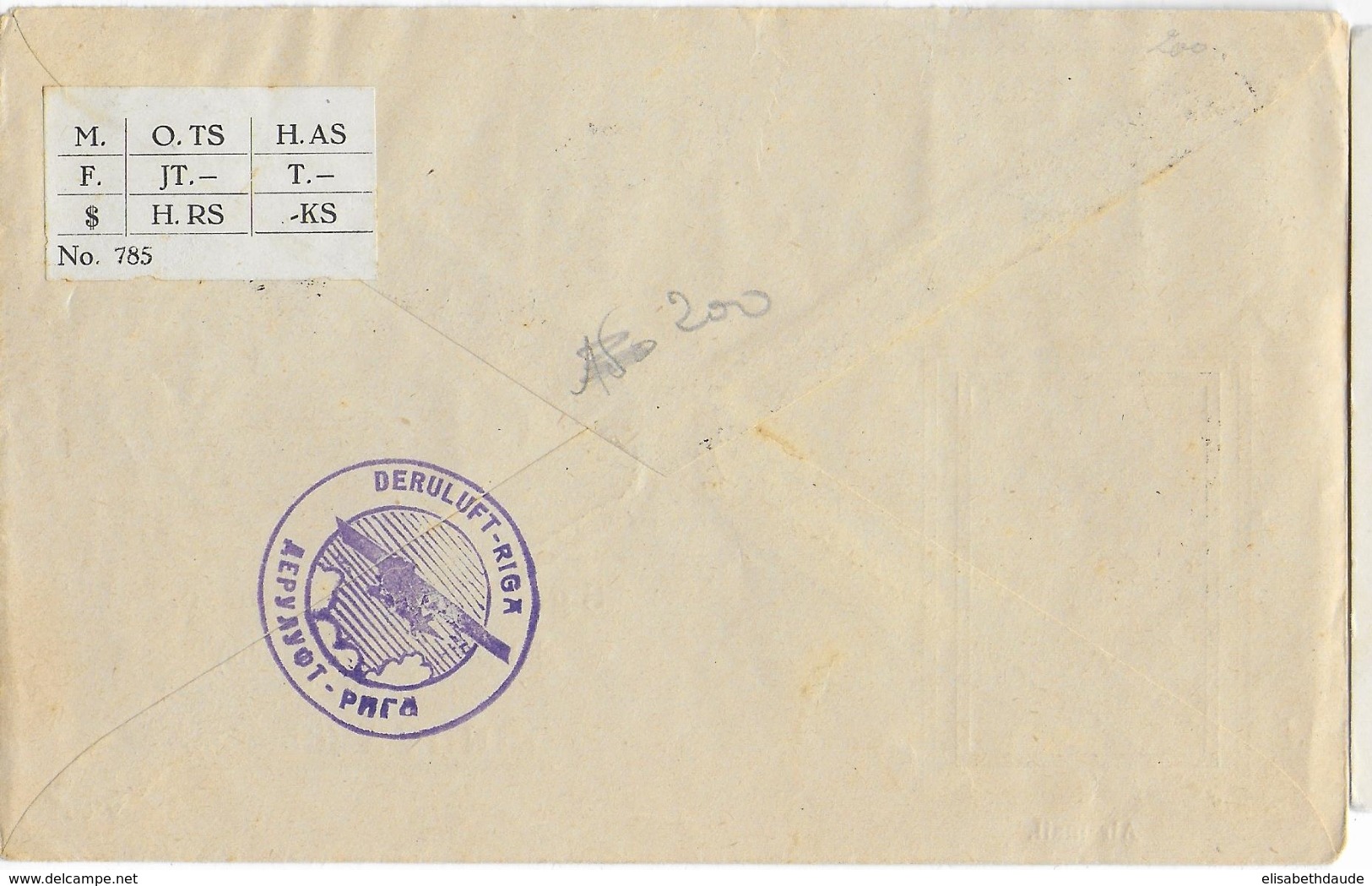 LETTONIE - POSTE AERIENNE - 1926 - ENVELOPPE De RIGA Avec VIGNETTE AVIATION CROIX-ROUGE => GENOVA (ITALIE) - Lettland