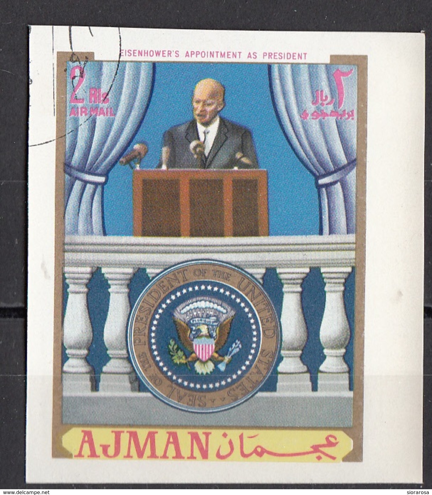 626 Ajman 1970 Eisenhower's Appointment As President  Imperf. - Altri & Non Classificati