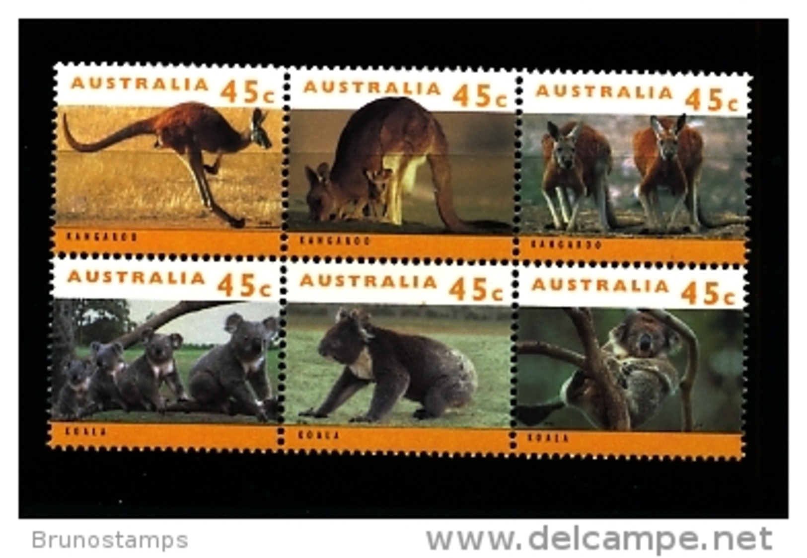 AUSTRALIA - 1994  KANGAROOS AND KOALAS  BLOCK  MINT NH - Nuovi