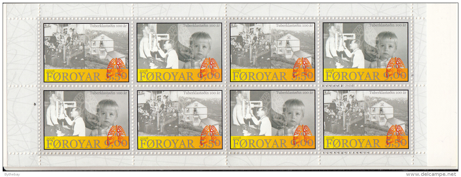 Faroe Islands 2008 MNH Sc #497 Complete Booklet Set Of 2 Hoydalar TB Sanatorium Centenary - Féroé (Iles)