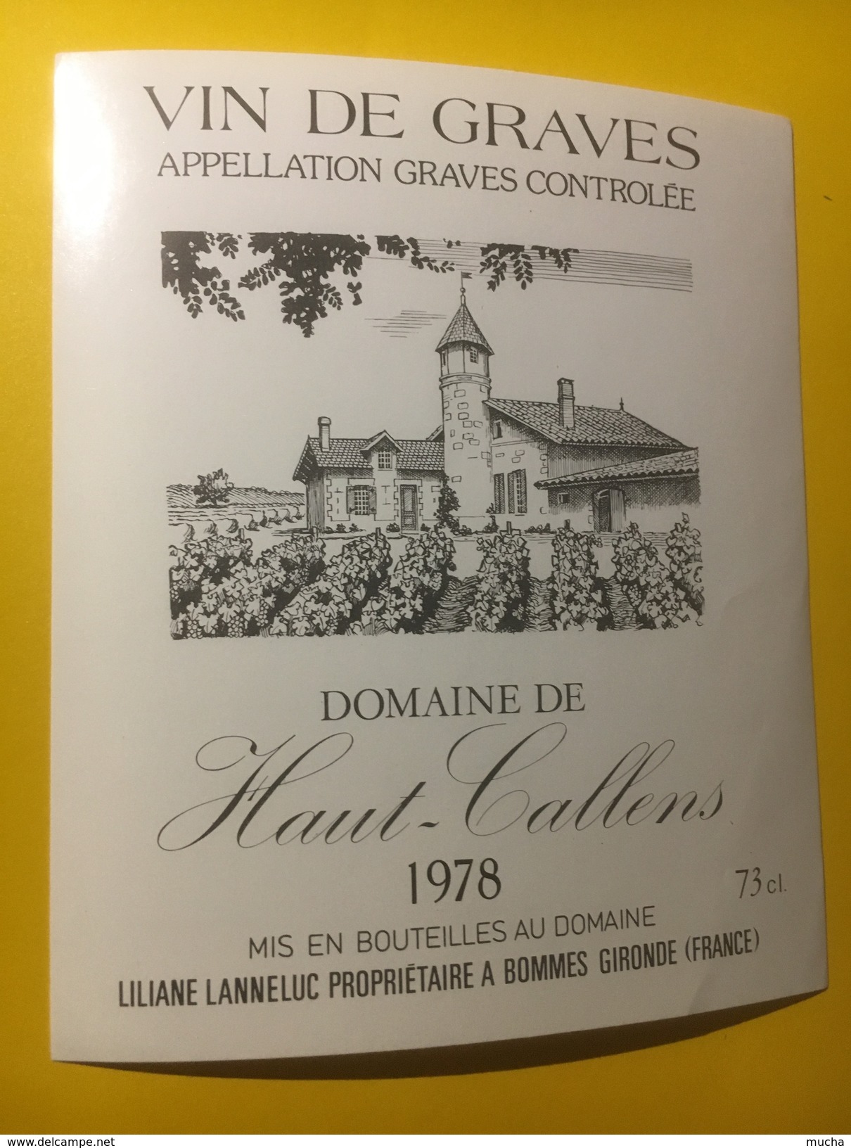 3485 - Domaine De Haut-Callens  1978 Graves - Bordeaux