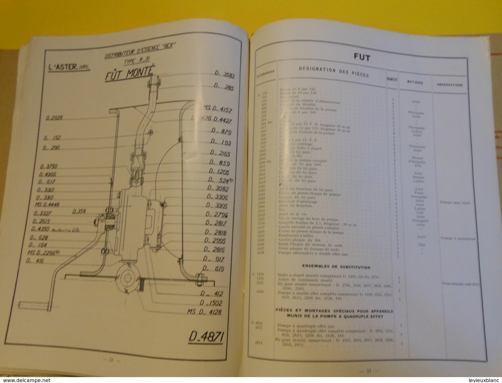 Catalogue/ASTER/Distributeurs Essence semi-automatiques CEX/Piéces détachées  ensembles de piéces/IVRY/1930-31    CAT176