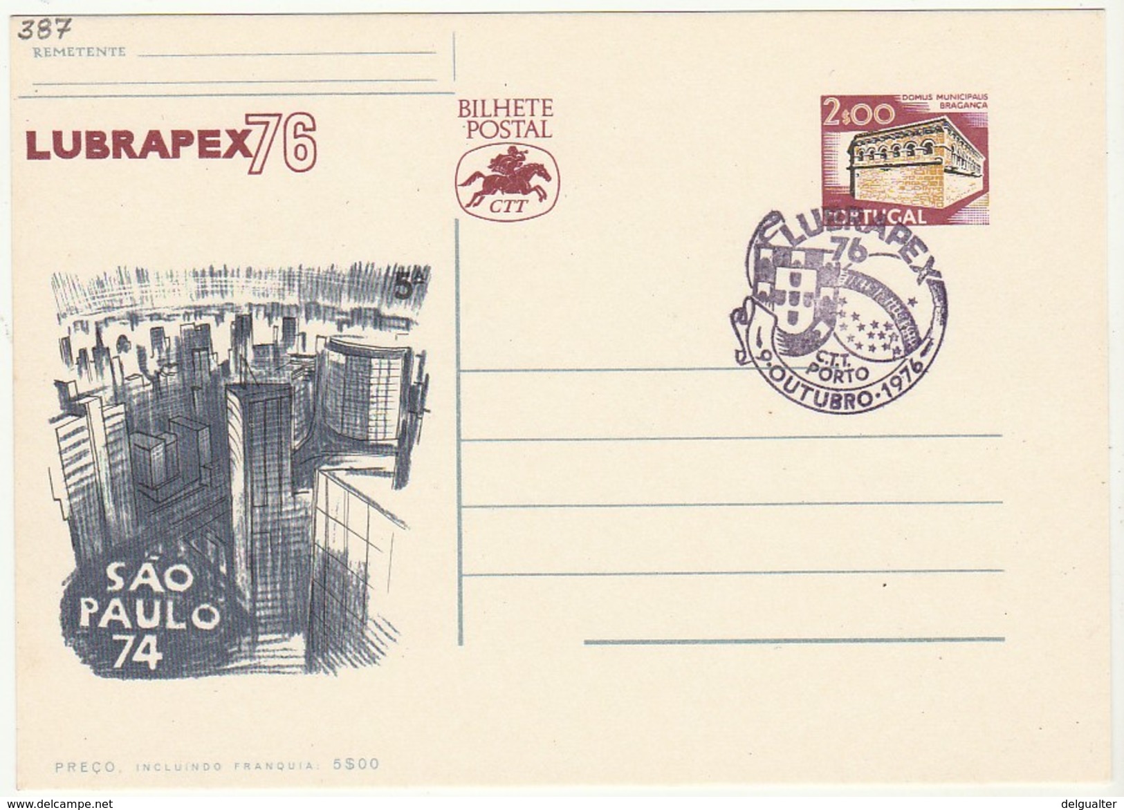 Postal Stationery * Lubrapex76 * São Paulo74 - Ganzsachen