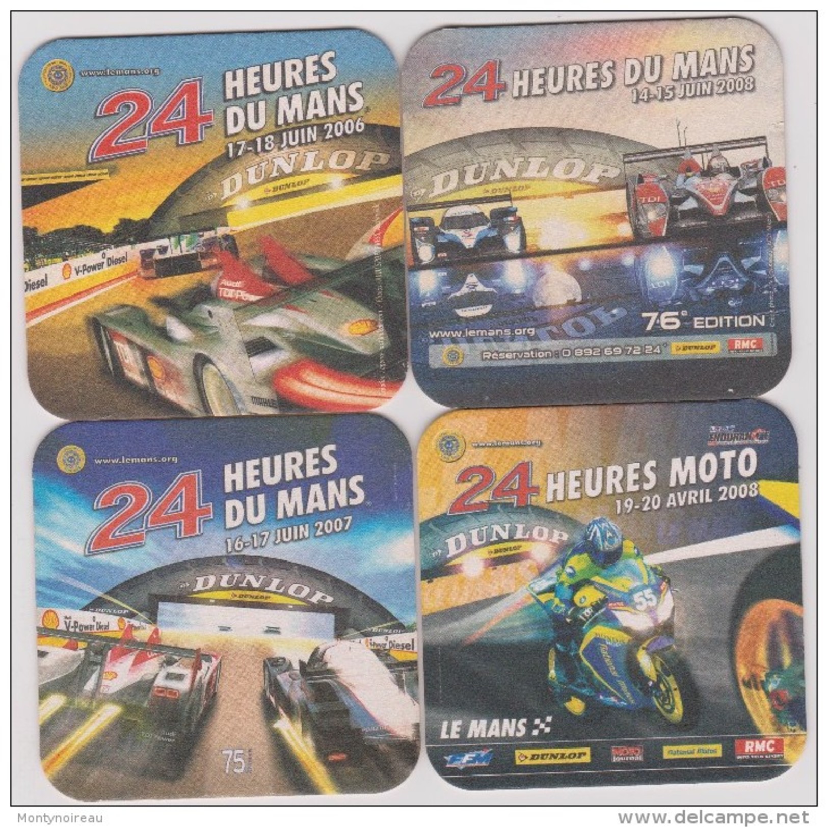 Sous  Bocks :  24  Heures  Du  Mans ( Le  Mans)  Voiture  - Moto  Lot De  4  ! - Portavasos