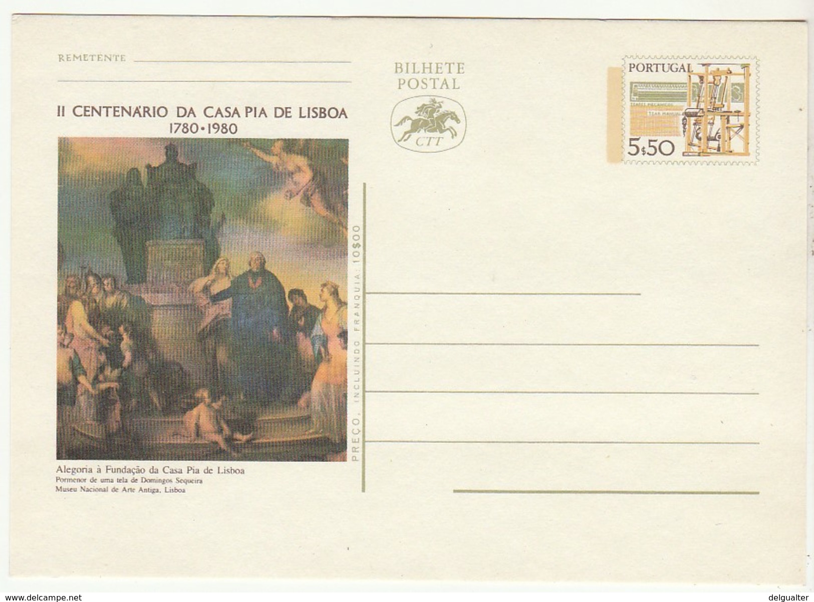 Postal Stationery * II Centenario Da Casa Pia De Lisboa - Postal Stationery