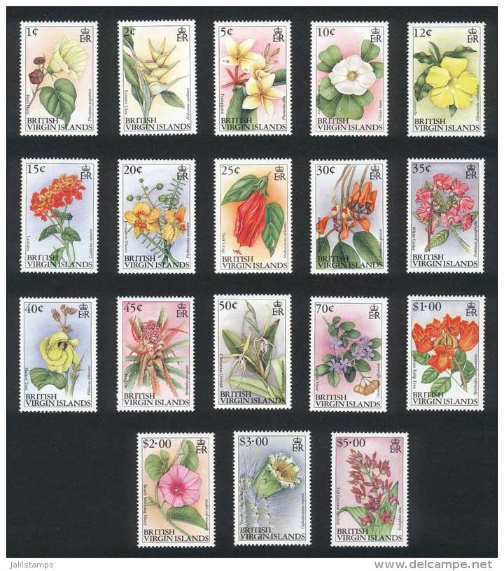 Yvert 670/687, Flowers, Set Of 18 Values, Excellent Quality! - Iles Vièrges Britanniques