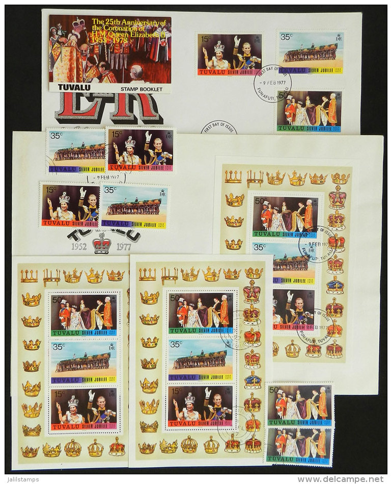 Lot Of Sets And Souvenir Sheets MNH And Used + FDC Covers + Booklet, QUEEN ELIZABETH, All Of Excellent Quality! - Tuvalu (fr. Elliceinseln)