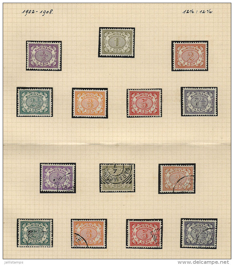 Sc.44/50, The Set Of 7 Values, Mint And Used, On An Album Page Of An Old Collection, Very Fine Quality, Catalog... - Surinam