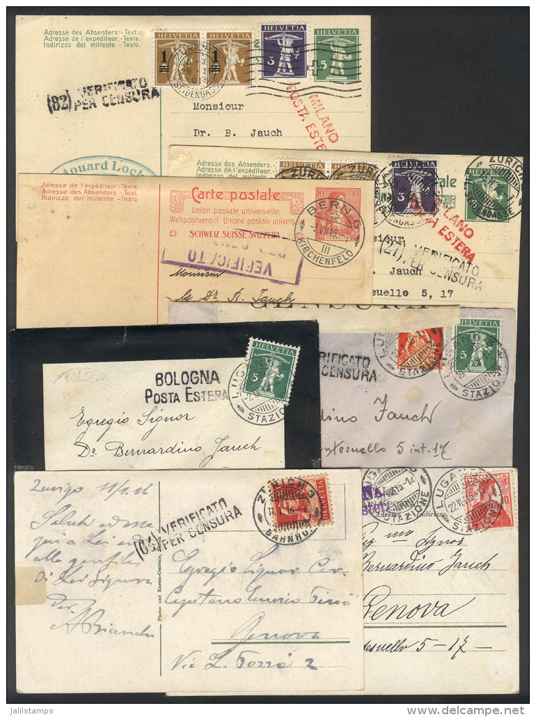 7 Cards And Covers Sent To Italy In 1915 And 1916, Fine To VF Quality! - Autres & Non Classés