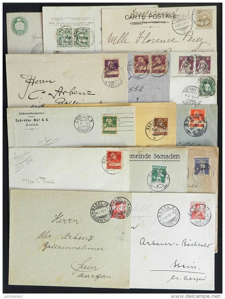 15 Covers And Cards Used Between 1876 And 1927 With Varied Postages And Many Interesting Postmarks, For Example:... - Autres & Non Classés