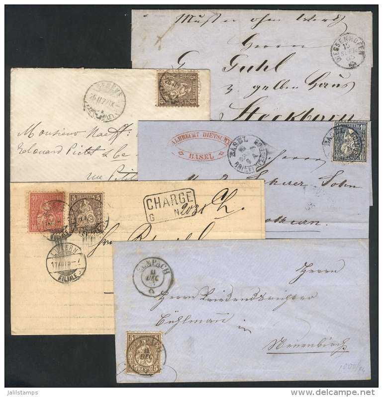 5 Covers, Entire Letters And Folded Covers Used Between 1862 And 1877, Very Nice And Attractive! - Autres & Non Classés