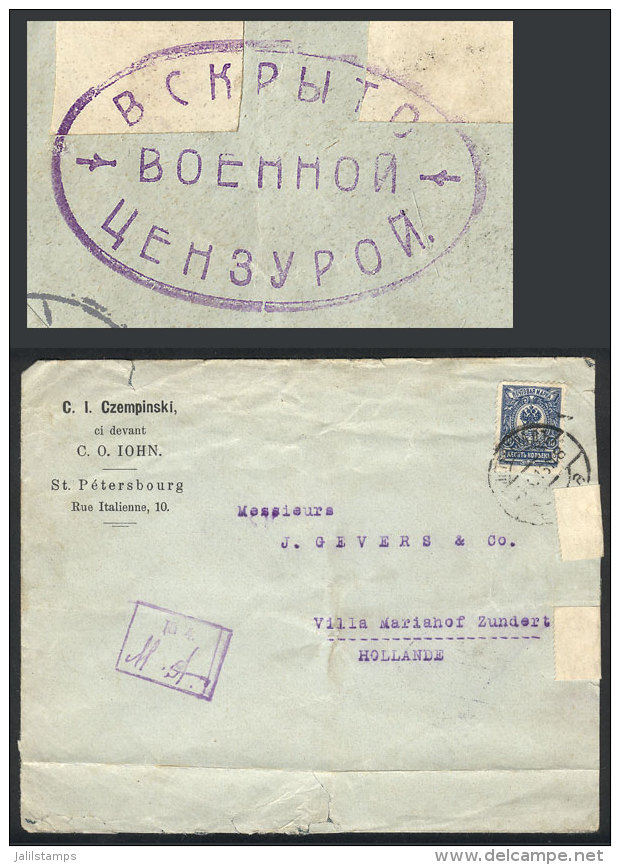 Cover Sent From St. Petersburg To Netherlands In MAR/1915 With Interesting Censorship, Opening Defects, Low Start! - Other & Unclassified