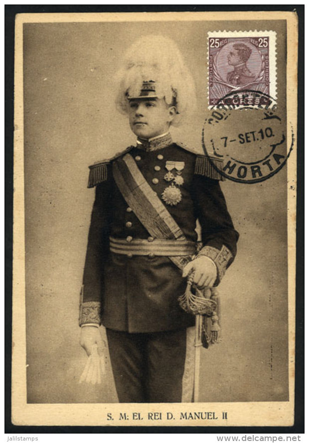 King Manuel II, Royalty, Maximum Card Of SE/1910, VF Quality - Maximumkaarten