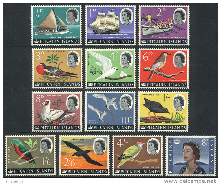 Sc.39/51, 1964/5 Ships And Birds, Complete Set Of 13 Unmounted Values, Excellent Quality, Catalog Value US$28.85 - Pitcairninsel