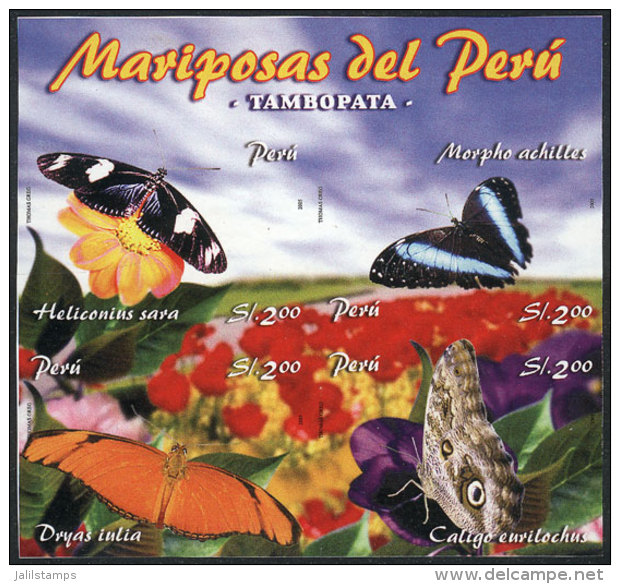 Sc.1501, 2006 Butterflies, IMPERFORATE Set, Excellent Quality, Rare! - Pérou