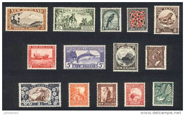 Yvert 193/206, Animals, Mountains, Etc., Complete Set Of 14 Values, Very Lightly Hinged, Excellent Quality! - Autres & Non Classés