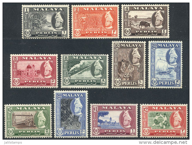 Sc.29/39, 1957/62 Animals, Ships, Trains, Sport And Other Topics, Complete Set Of 11 Values MNH, Excellent Quality,... - Perlis