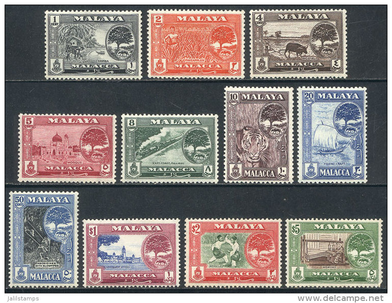 Sc.56/66, 1960 Animals, Ships, Trains, Sports And Other Topics, Complete Set Of 11 Unmounted Values, Excellent... - Malacca