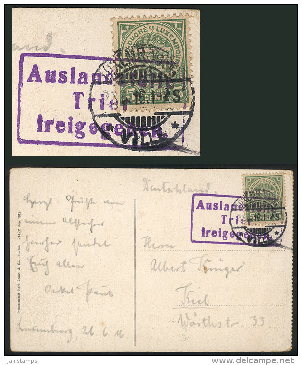 Postcard Sent To Kiel On 27/JUN/1916 Franked With 5c., Interesting Cancels! - Autres & Non Classés