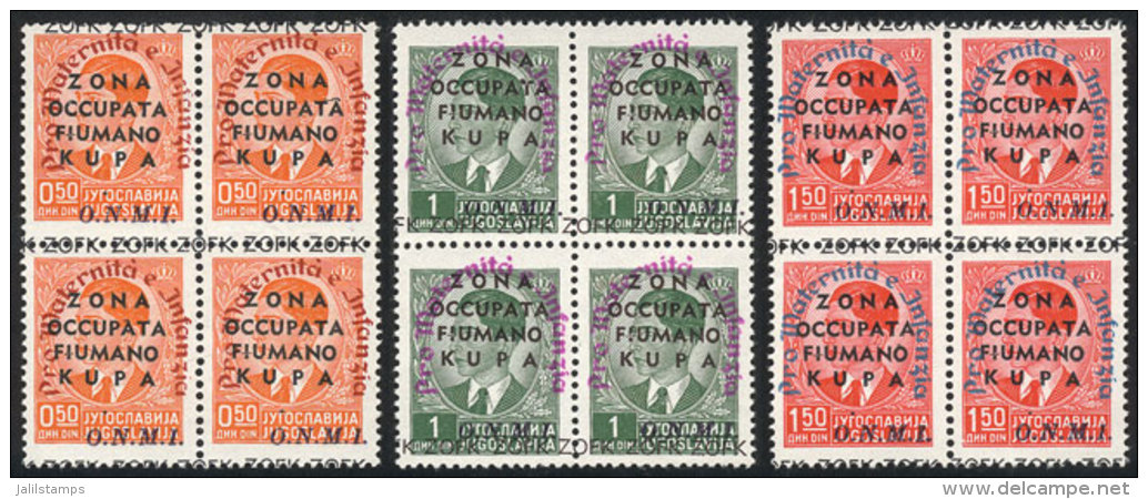 Sassone 36/38, 1942 Children, Cmpl. Set Of 3 Values In MNH Blocks Of 4, Excellent Quality, Catalog Value Euros 320 - Non Classés