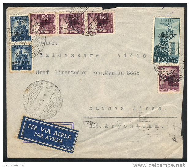 Airmail Cover Sent To Argentina On 19/SE/1950 Franked With 190L., Minor Defects, Low Start! - Autres & Non Classés