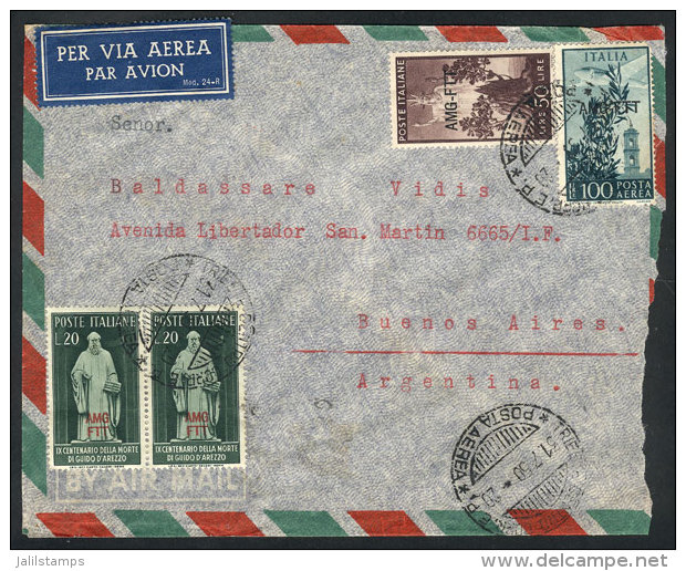 Airmail Cover Sent To Argentina On 31/JUL/1950 Franked With 190L., Minor Opening Defects, Very Nice! - Autres & Non Classés