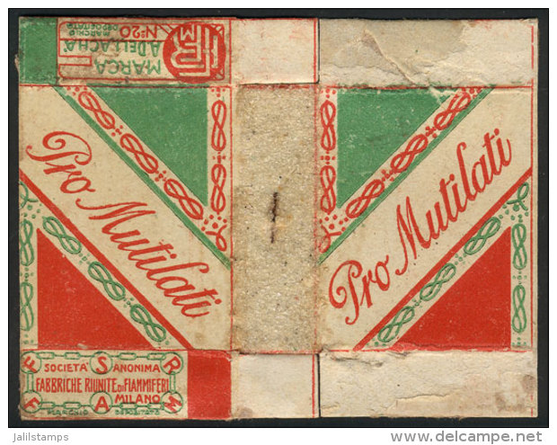 WORLD WAR I: "Pro Mutilati" Matchbox (disassembled ), VF Quality, Interesting! - Non Classés